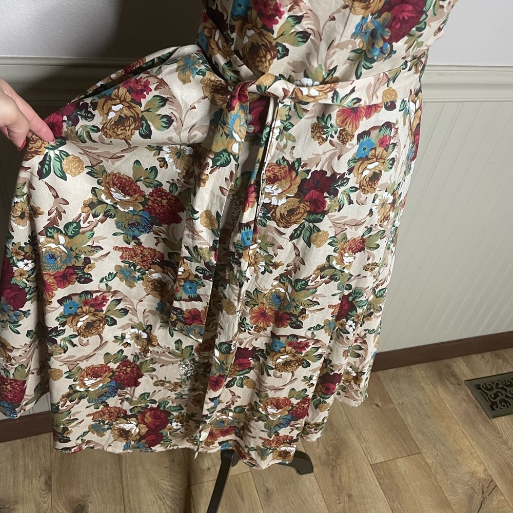 Mint Limit Women Tosa Floral Printed Multi-Color Midi Dress Size Large - Picture 8 of 16